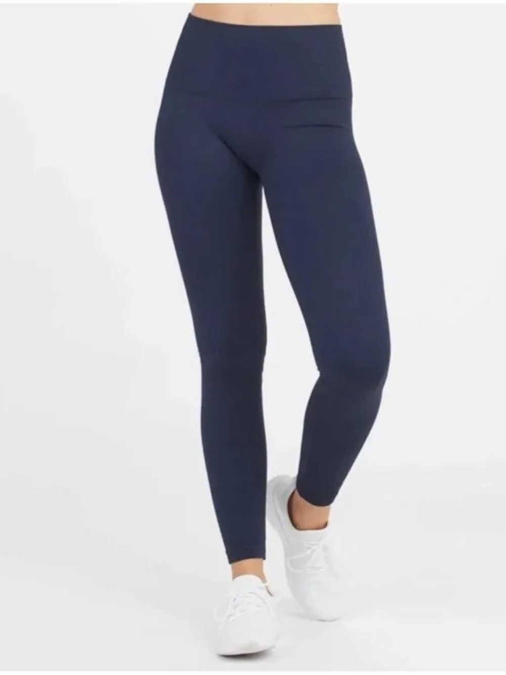 Spanx Look At Me Now‎ Seamless Leggings 3X Navy Blue High Waisted Ribbed